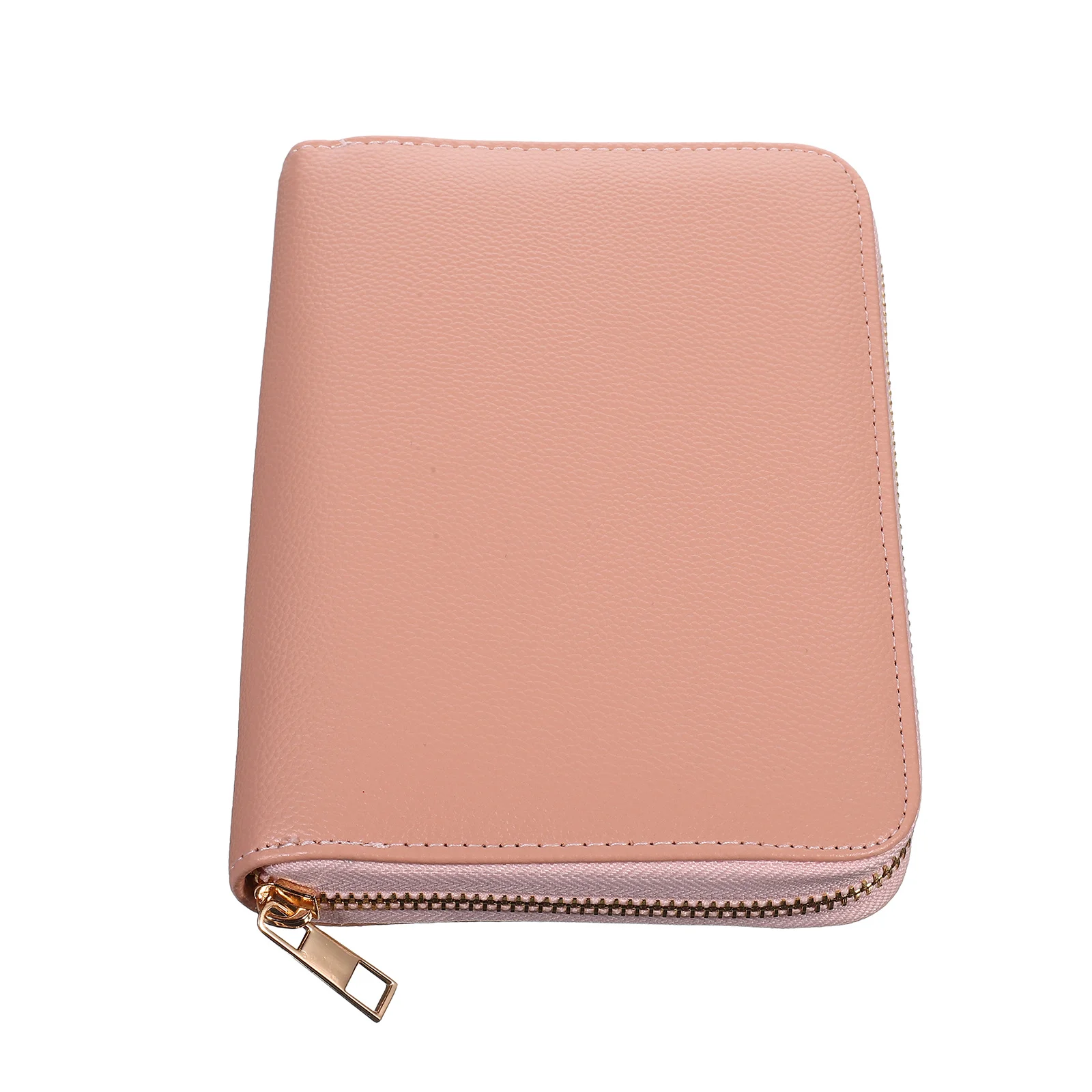 Pink Budget Wallet Zipper Large Capacity Pu Cash Organizer For Women Pouch Divider Holder