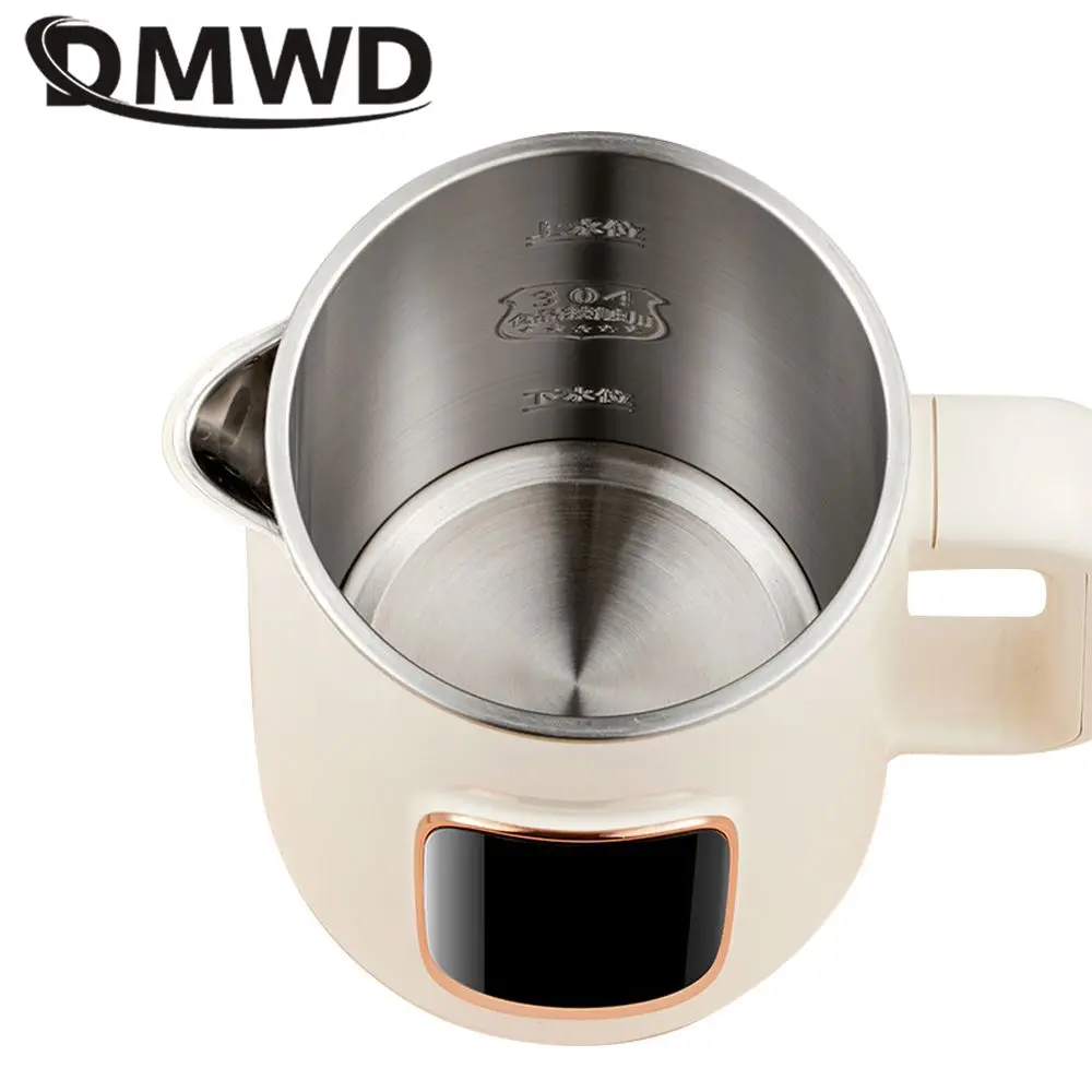 DMWD 1.5L Electric Kettle Portable Water Boiler Automatic Heating Pot Tea Coffee Maker Office Warmer 304 Stainless Steel 220V