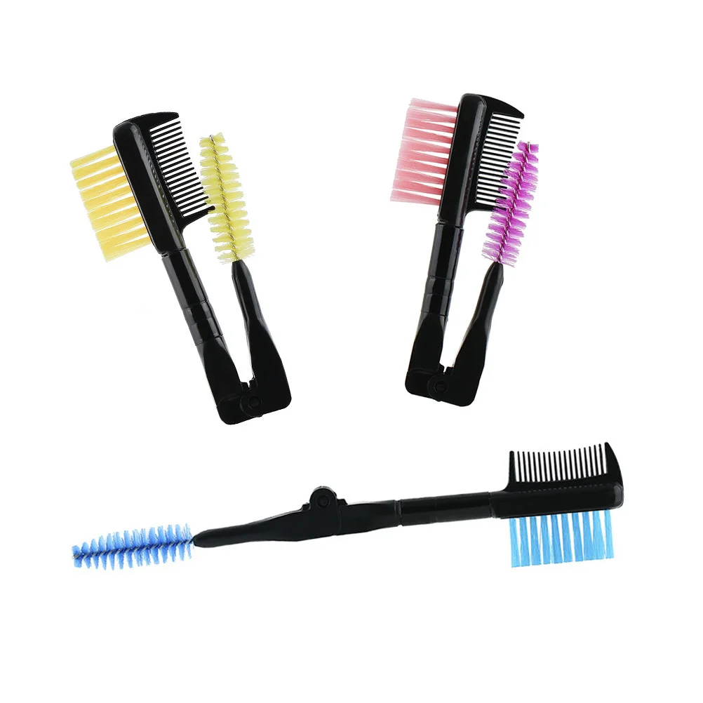 3 pezzi doppia testa spazzola per sopracciglia pettine pieghevole piegaciglia set materiale premium bordo delicato shaper per sopracciglia per moda donna