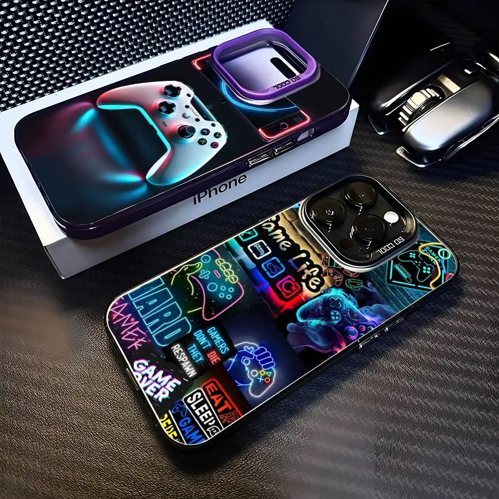 

GamePad Phone Case For iPhone17,16,15,14,13,12,11 Plus,Pro Max Purple Matte Shockproof Cover