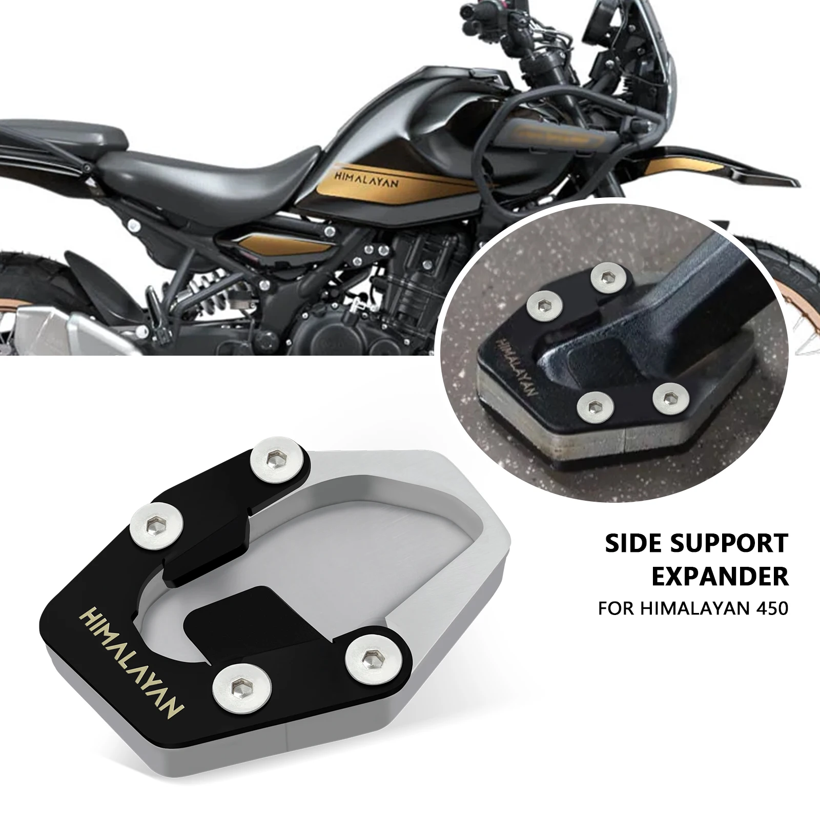 For Himlayan 450 HIMALAYAN 450 2024 2025 Motorcycle Accessories Enlarge Kickstand Extension Plate Pad Pedals