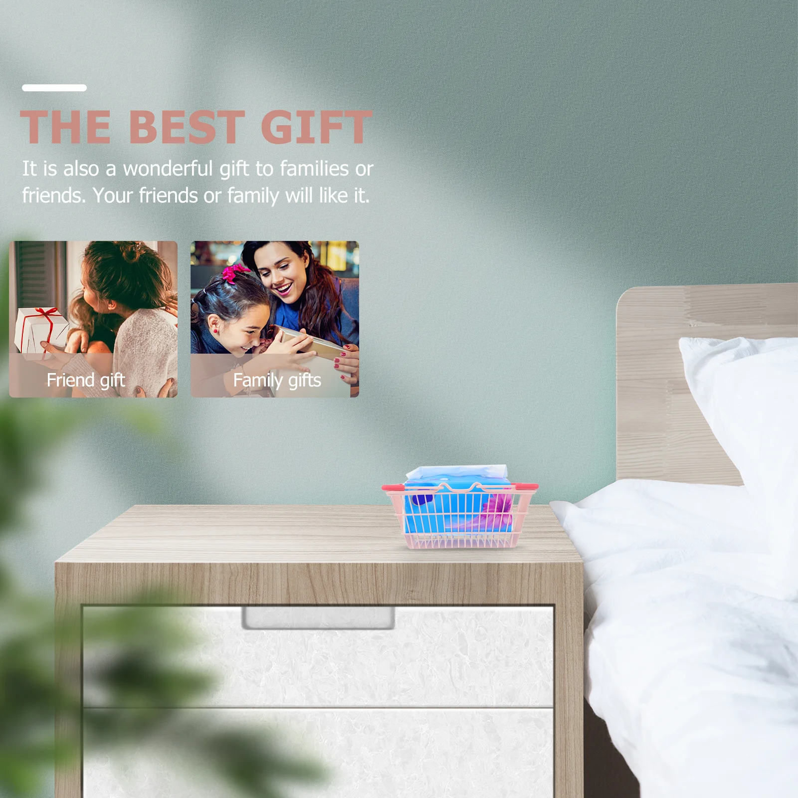 

Mini Alloy Makeup Storage Basket Handheld Decorative Shopping Basket Grocery Organizer Tabletop Sundry Organizer