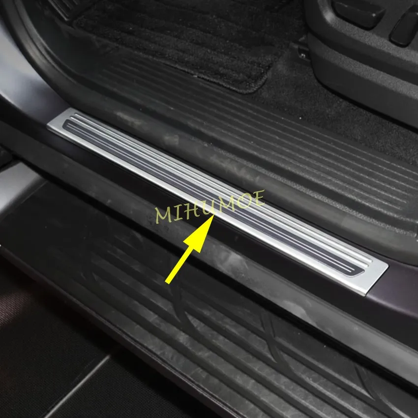 

For 2025-2026 Nissan Armada Patrol Silver Stainless Steel Car Door Sill Protector Scuff Plate Cover Trims Accessories