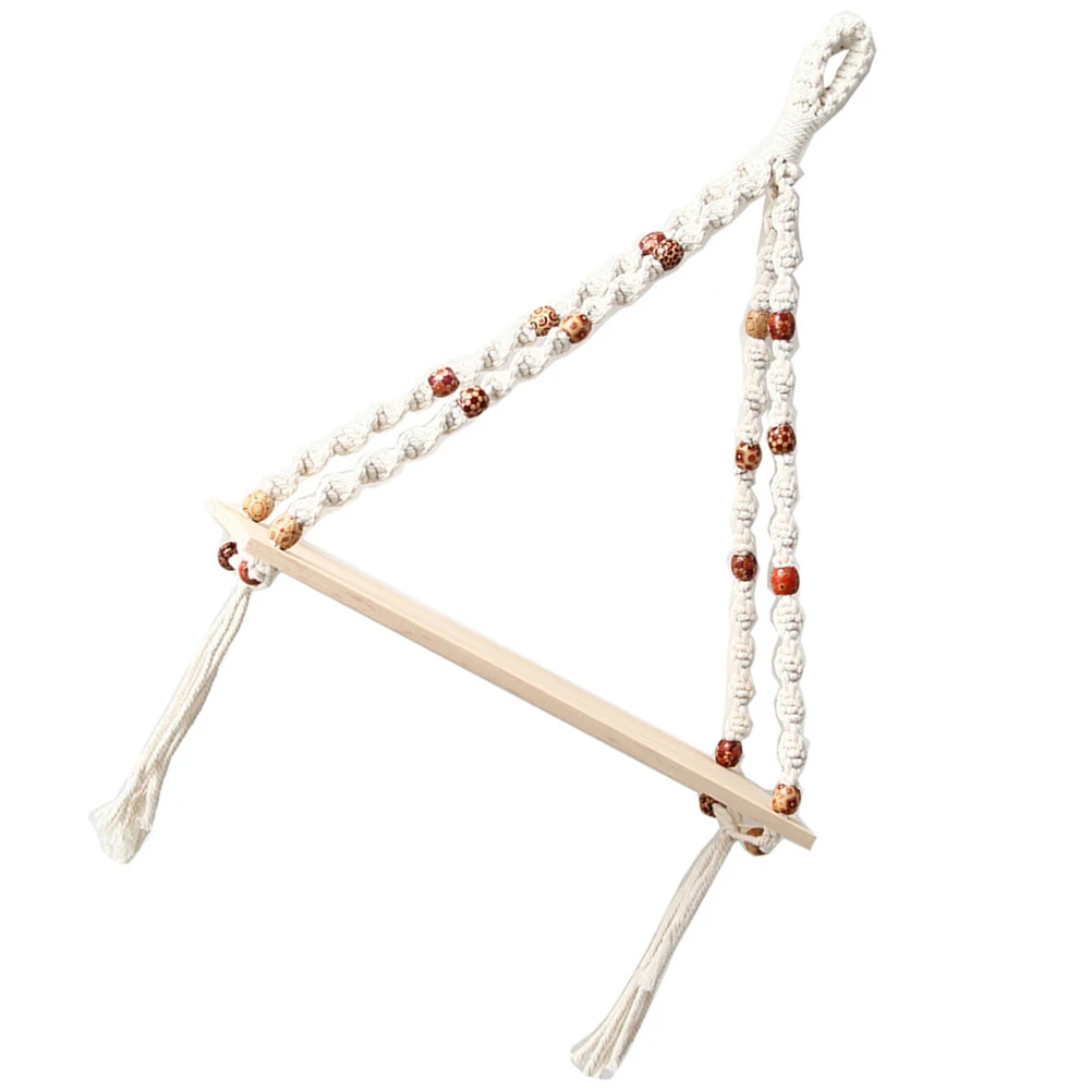 

Cotton Thread woven Storage Rack Decorative Tapestry Wall Hanging Wooden Wall Hanging Adornment Board Shelf Home Door Cafe