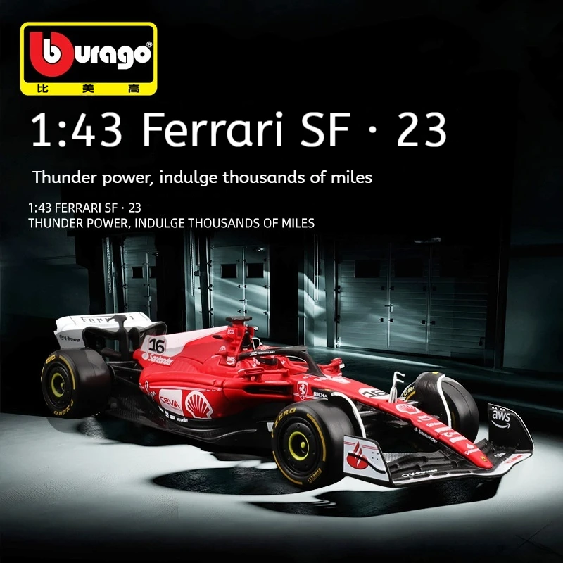 Burago 1:43 Ferrari Ravi F1-23 Replica Metal Car Model Racing Car Toy Table Ornament Children'S Collection Toys Christmas Gift