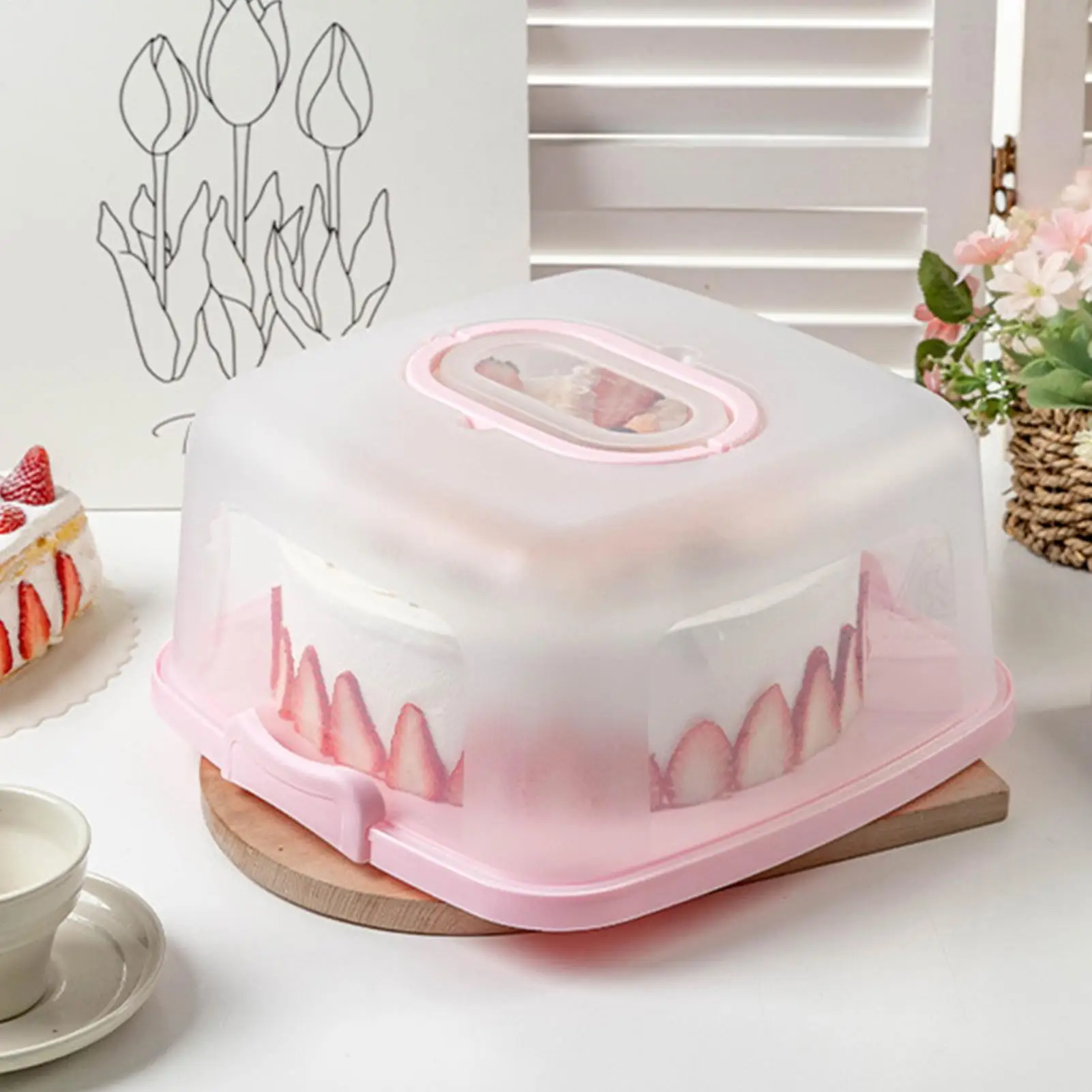 

Портативная коробка для торта, коробка для хранения продуктов, пылезащитная пластиковая подставка для торта с крышкой и ручкой, коробки для хранения фруктов и овощей