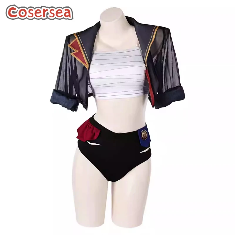 

Cosersea Arcane Vi Cosplay Costume Game LOL Arcane Vi Swimsuit Swimwear Bikini Set Halloween Women Party Uniform Outfit Fullset