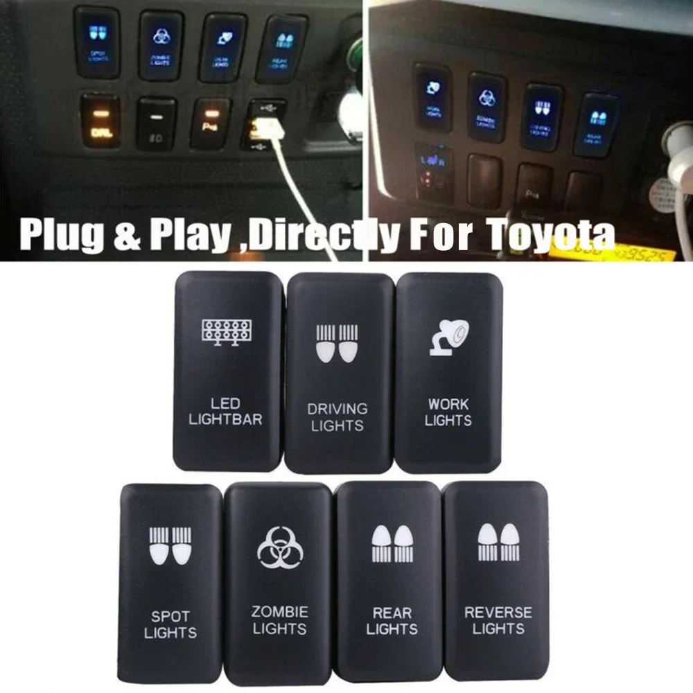 High Quality On-Off Push Switch For Toyota Tacoma FJ Cruiser 4Runner Highlander LED Light Bar Switch Push Button Connector NEW