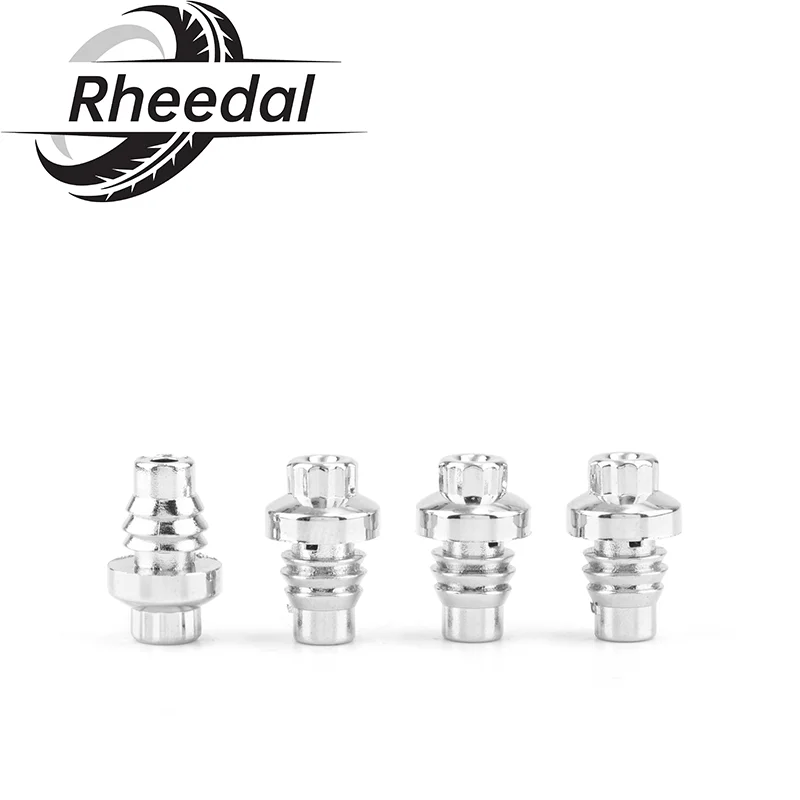 Rheedal 25Pcs 7.42mm/0.29in Studs Plastic Cap Lip Screw Auto Replacement Parts For Rim Lip Decoration Car Styling Tunning Chrome