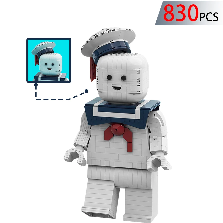 MOC-Ensemble de blocs de construction Ghostbustered Stay Puft pour enfants, homme correspondant, figurine de film classique, modèle Rick, jouets cadeaux