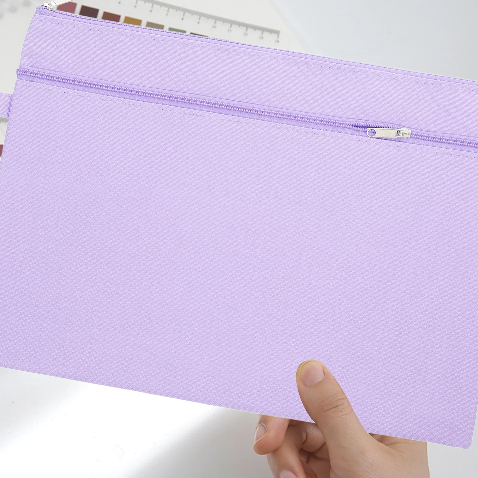 3 ชิ้น A4 กันน้ําขนาดใหญ่ความจุกระเป๋าซิป Oxford ผ้าแฟ้มกระเป๋าสําหรับ Office Study แบบพกพาจัดเก็บ