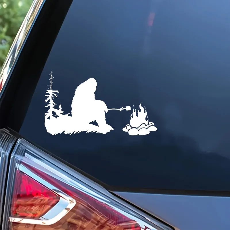 1 pc Car Body Sasquatch Campfire Auto Stickers On The Car For Car Body Decor Funny Motorcycle Car Styling Vinyl Stickers On Car