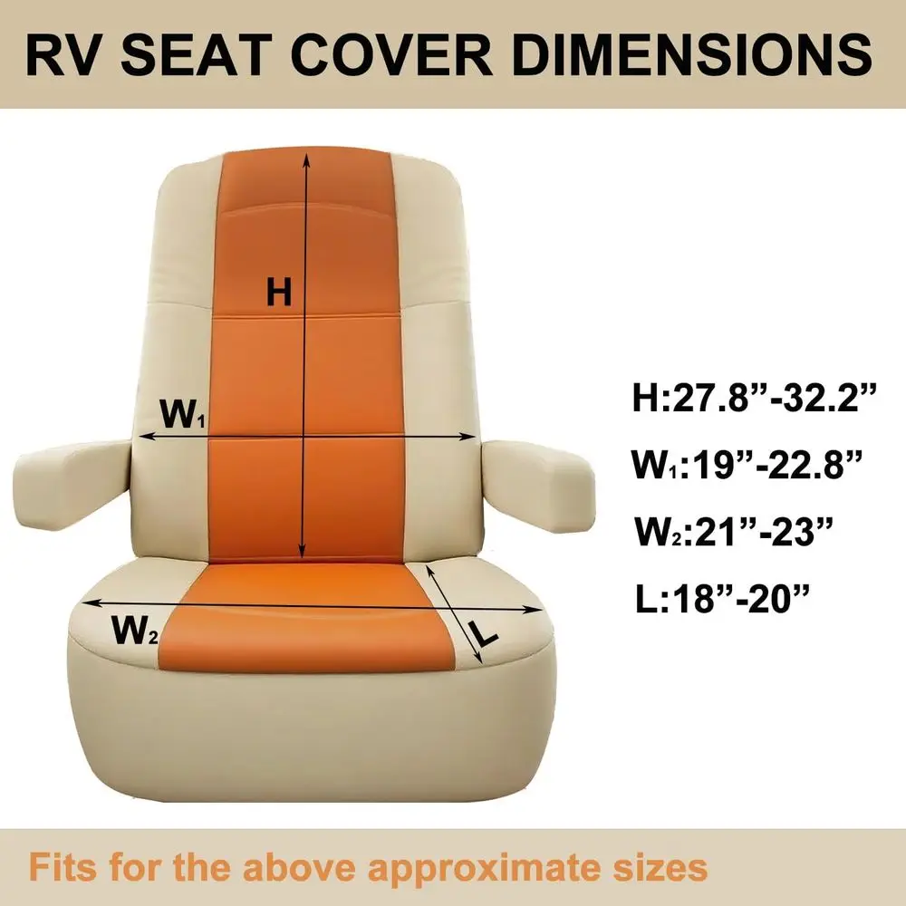 RV Captain Chair Seat Covers Motorhome Seat Covers for Class-A RV,Premium Nappa Leather,Pet-Friendly,Breathable & Comfortable Fr - view 6