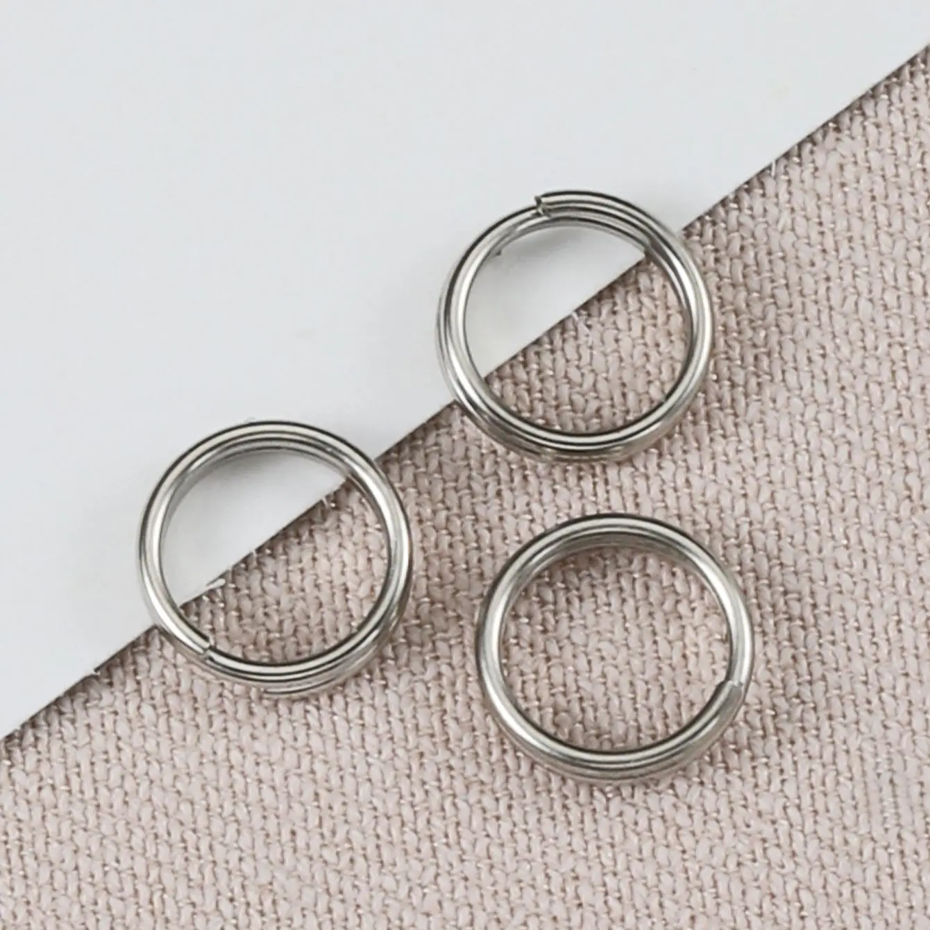 50pcs/lot  6/8/10/12mm Metal Keyring Blank Circle Split Ring Connector for DIY Keychain Jewelry Making Accessories