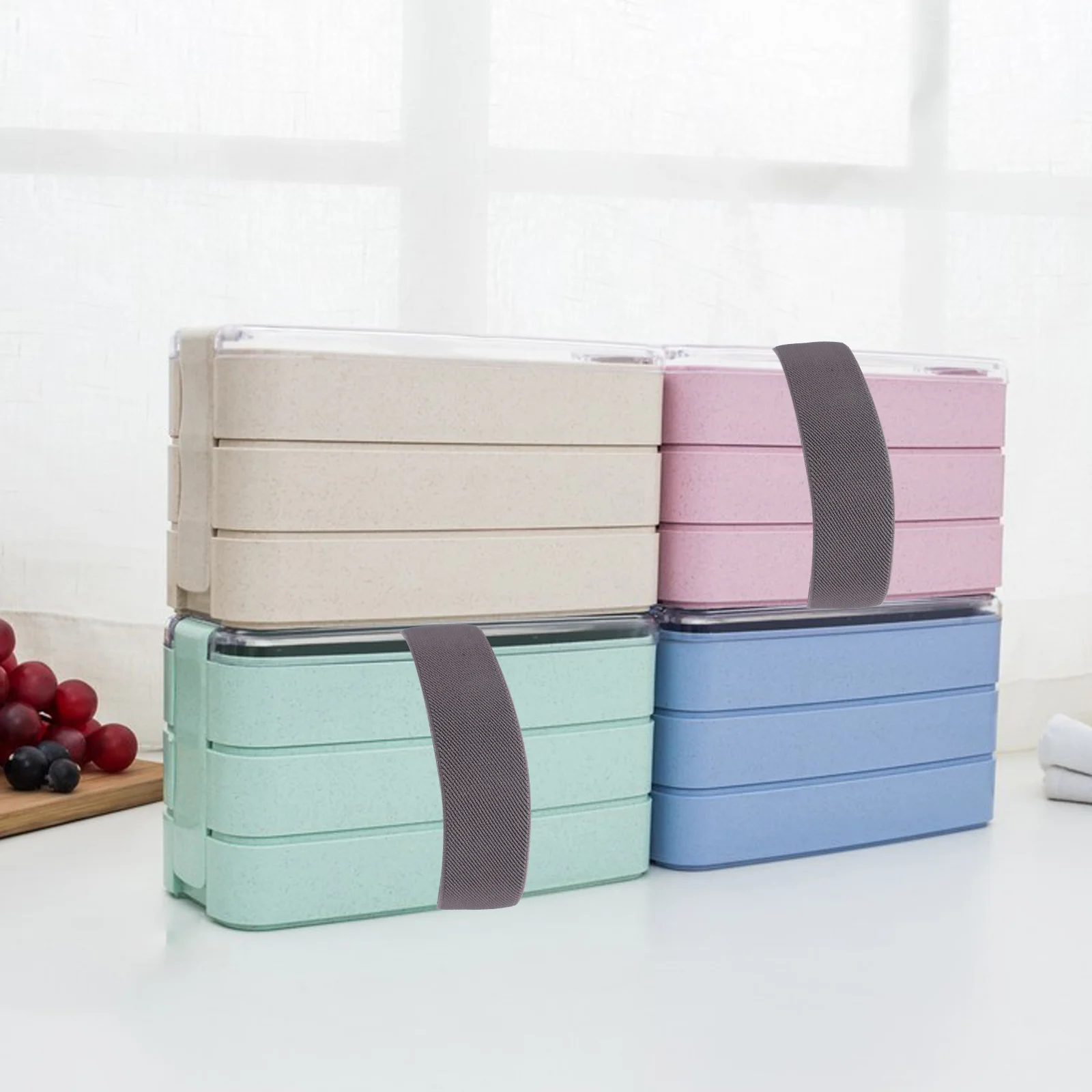 

4 Pcs Straps High Elasticity Reusable Bands for Lunch Containers Portable Food Storage Safe Material