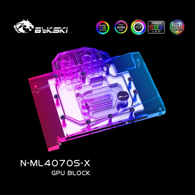 Блок графического процессора Bykski для Manli RTX 4070 Super Gallardo (M3551 + N693), видеокарта с водяным охлаждением/полным покрытием/медный радиатор