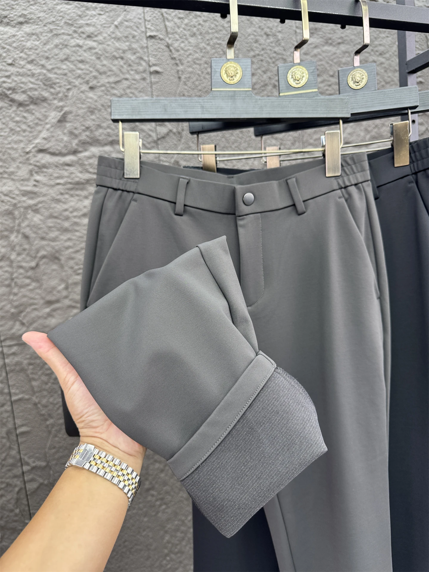 

Svip Luxury Camere Thiened Slim Fit мужские повседневные брюки осень-зима удобные однотонные прямые теплые брюки