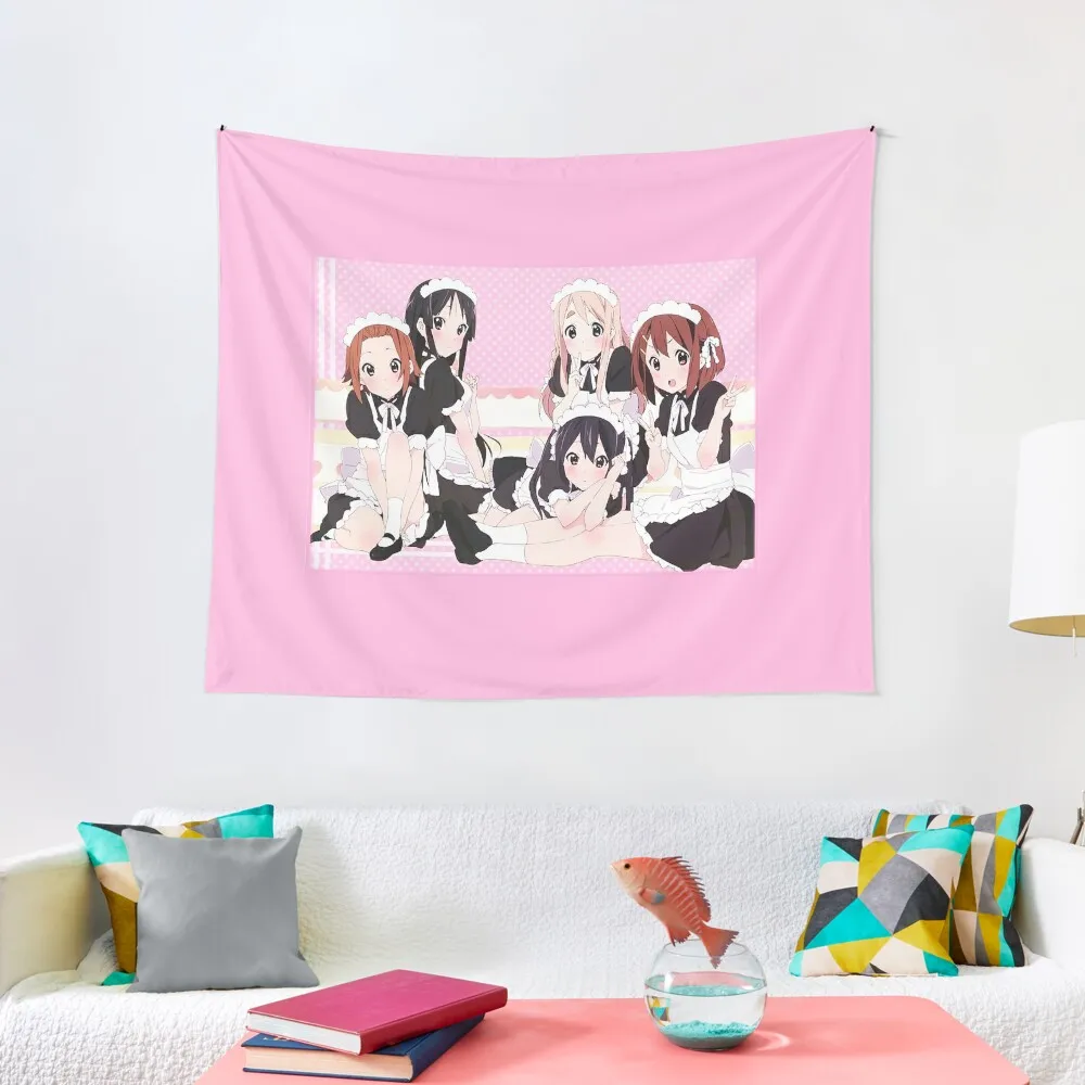 Sweet Pink K-on! Maid Print Tapestry Luxury Living Room Decoration Wall Decoration Home Decorations Aesthetic