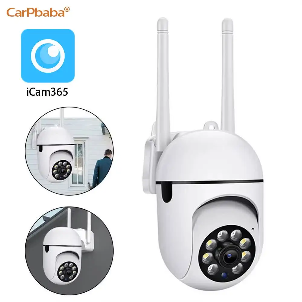 ICam365 App IP Camera Smart Outdoor Home Security Wi-Fi CCTV Surveillance With Color Night Vision Wireless HD 2-Way Audio 1080P