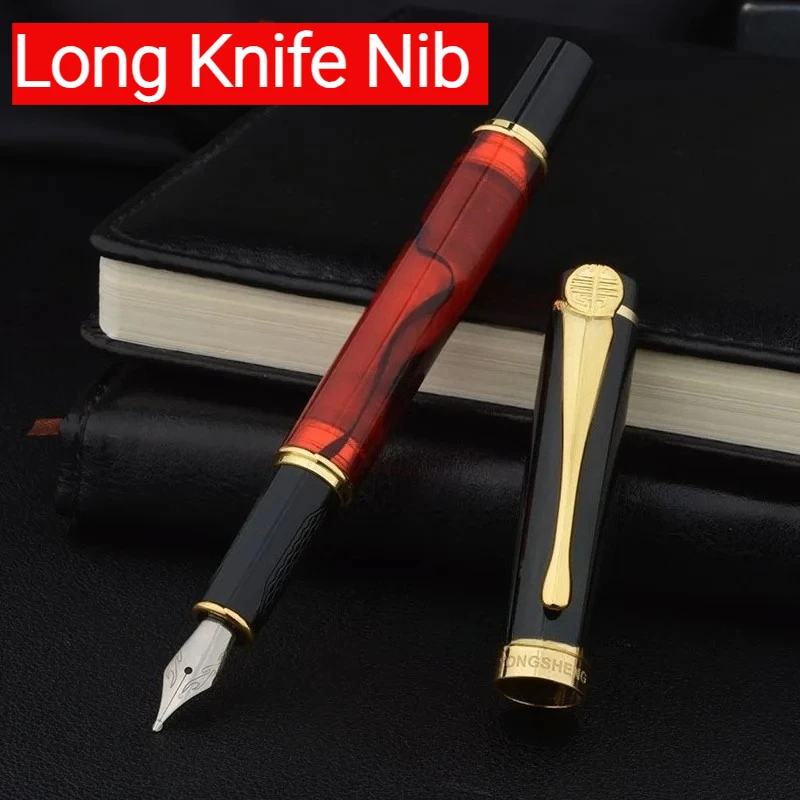 

Wingsung A-9658 Acrylic Extremely Thick Hand-made Grinding Polished Thick Fountain Pen 1.0MM Nib Long Knife Business Writing Pen