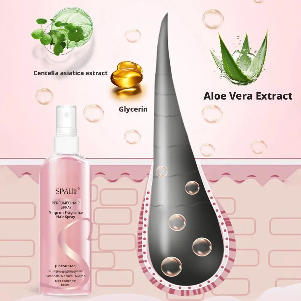 

100ML NEW Hair Essential Oil Spray Long-lasting Light Soft Essential Oil Spray For Dry Frizzy Hair Leave-in Anti-static Hair Car