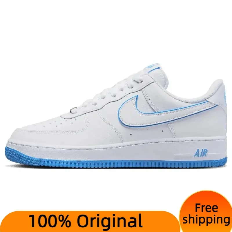 Кроссовки Nike Air Force 1 '07 ', белая Университетская синяя обувь