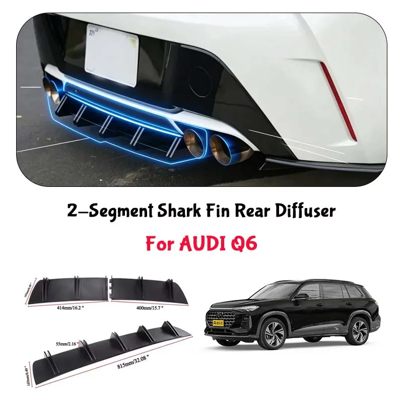 For AUDI Q6 Shark Fin Rear Diffuser Split Chassis Spoiler Auto Aerodynamic Parts Aerodynamic Modification