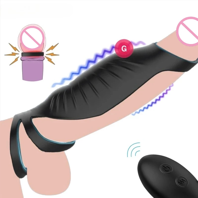 ذكر عن بعد تهتز الديك سيليكون كم حلقة تأخير القذف القضيب توسيع الجنس لعب للرجال الخصية هزاز #1