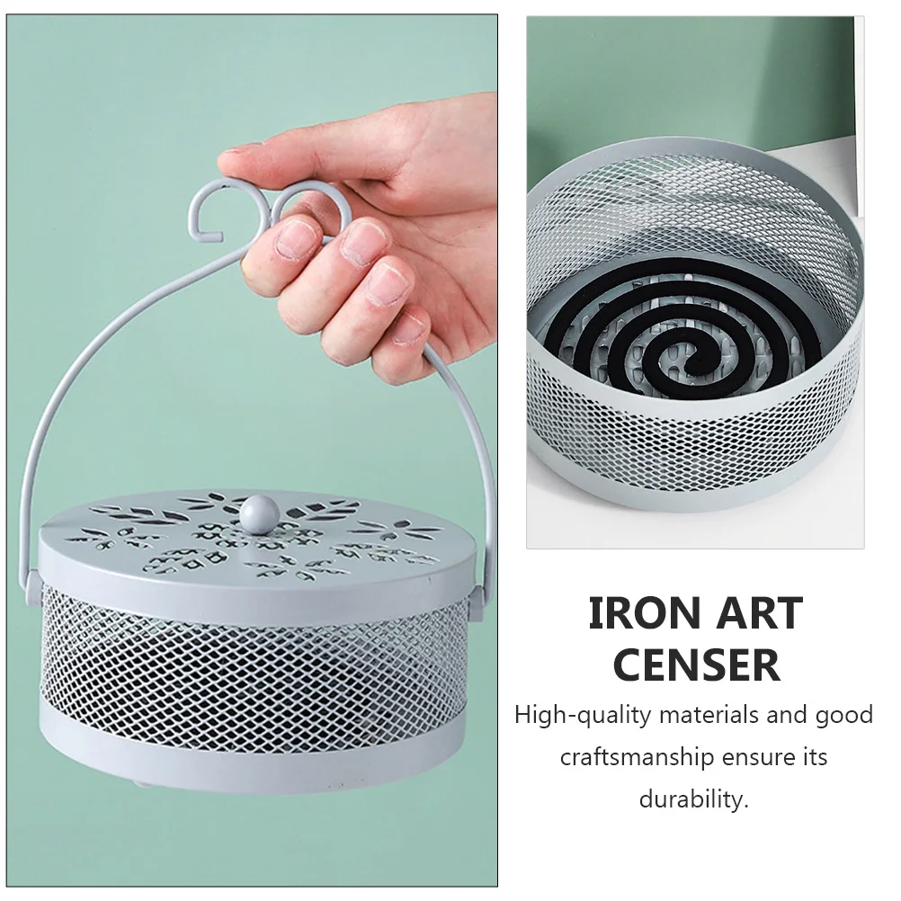 

Incense Burner Iron Censer Decorative Spiral Holder Office Aroma Furnace Hollow Pattern Durability Practical