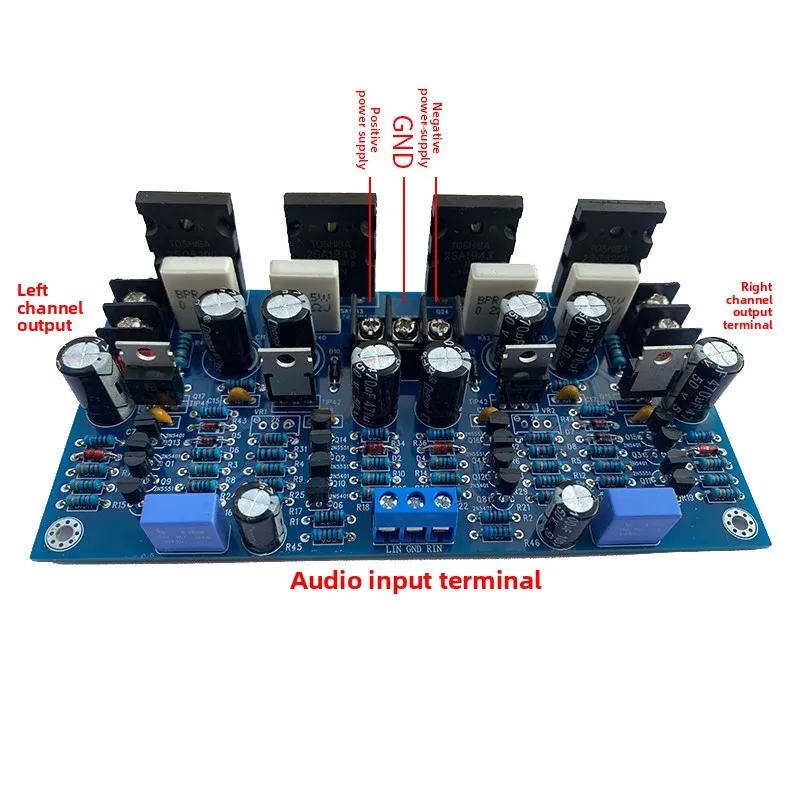 100W + 100W fully symmetrical dual-channel discrete component power amplifier board, surpassing LM3886 TDA7293 power amplifier