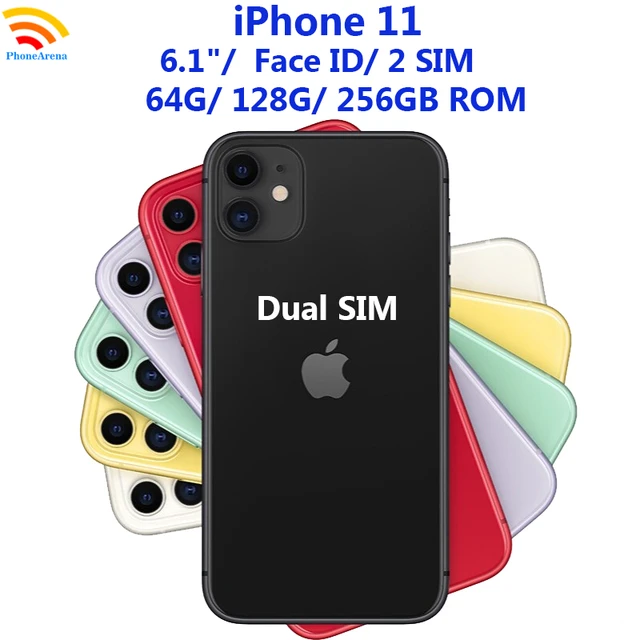 Apple iPhone 11 Dual Sim 2 Sim iPhone11 64GB 128GB 256GB 6.1' Original  Retina IPS LCD Face ID NFC Unlocked 4G LTE - AliExpress 509