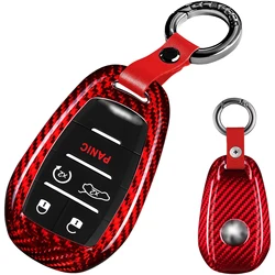 for Romeo Key Fob Case Shell,Real Carbon Fiber Key Fob Cover for Alfa Romeo Giulia Stelvio 4C Spider 2017-2024 Smart Car Remote