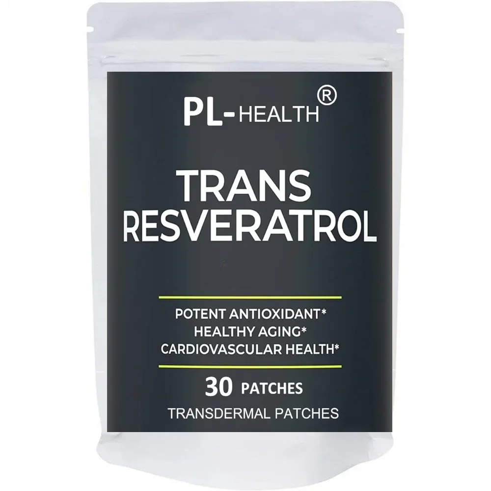 30 Patches Trans Resveratrol Transdermal Patches Anti Aging Heart & Cellular Health, Brain Booster