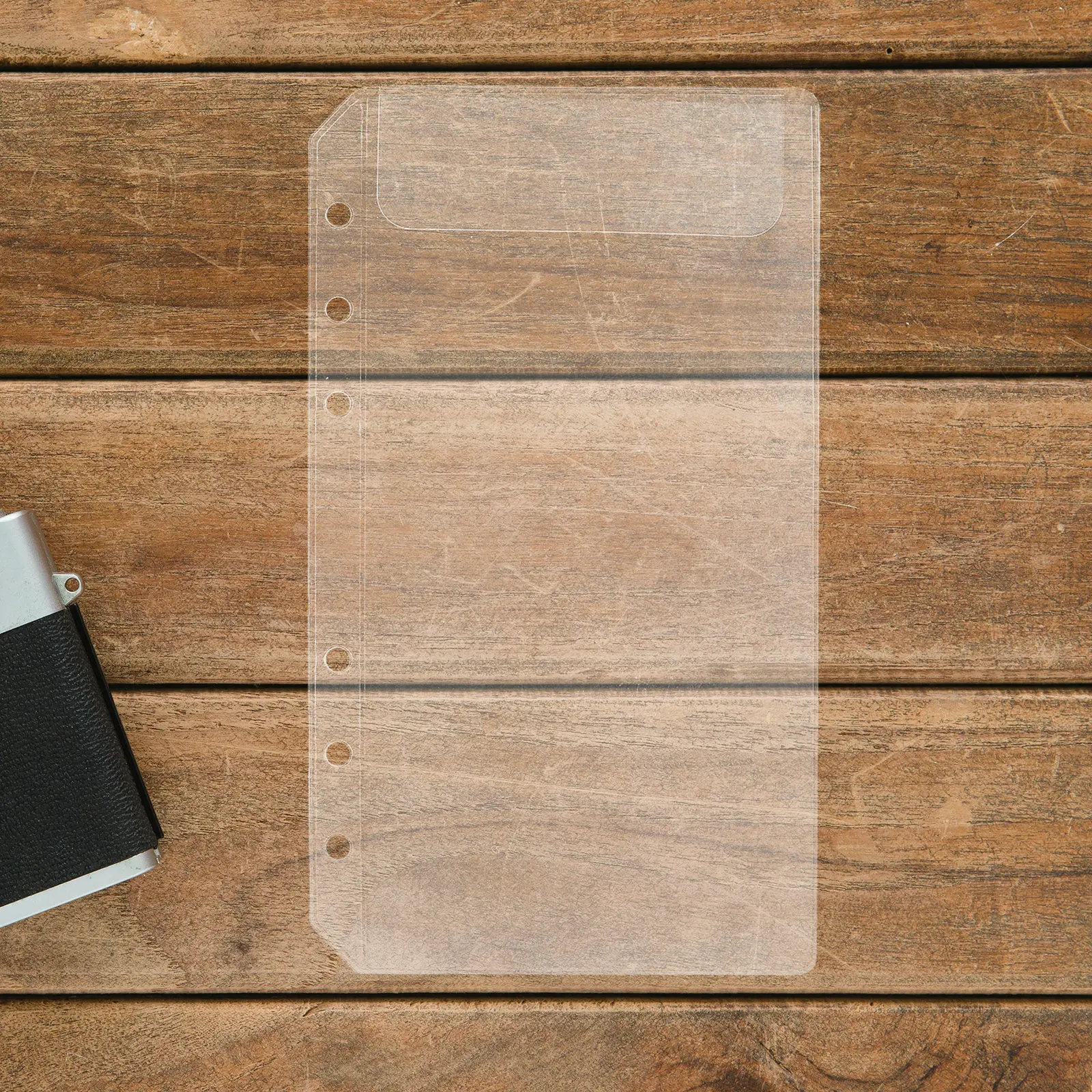 

10Pcs Premium PVC Transparent Binder Pocket Double Holes Bill Storage Pouch for A5 Loose Leaf Organizer Home Office School