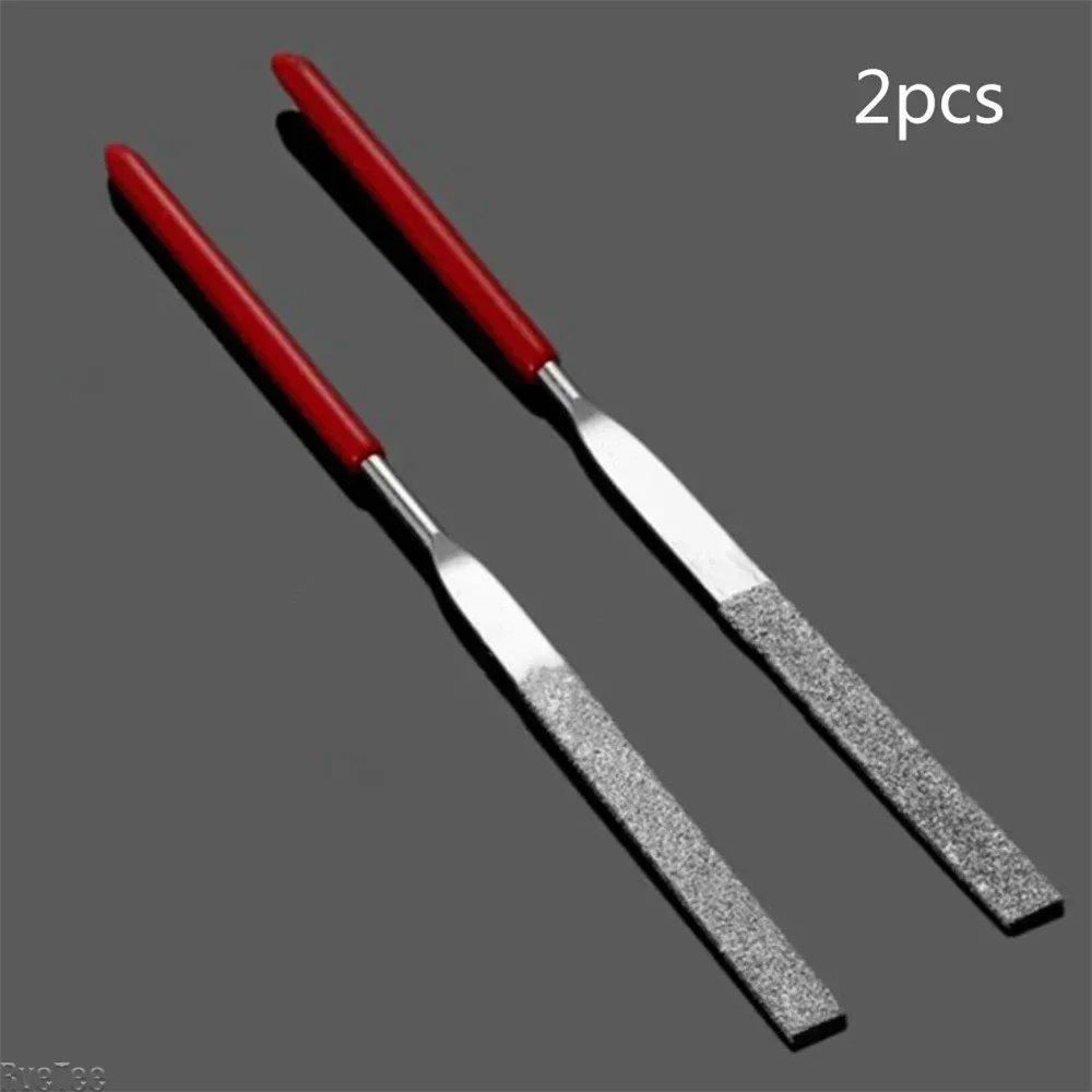 2pcs Diamond File Set DIY Wood Rasp File Needle Jewelry Polishing Tool Metal Stone Grinding Flat Diamond Needle File