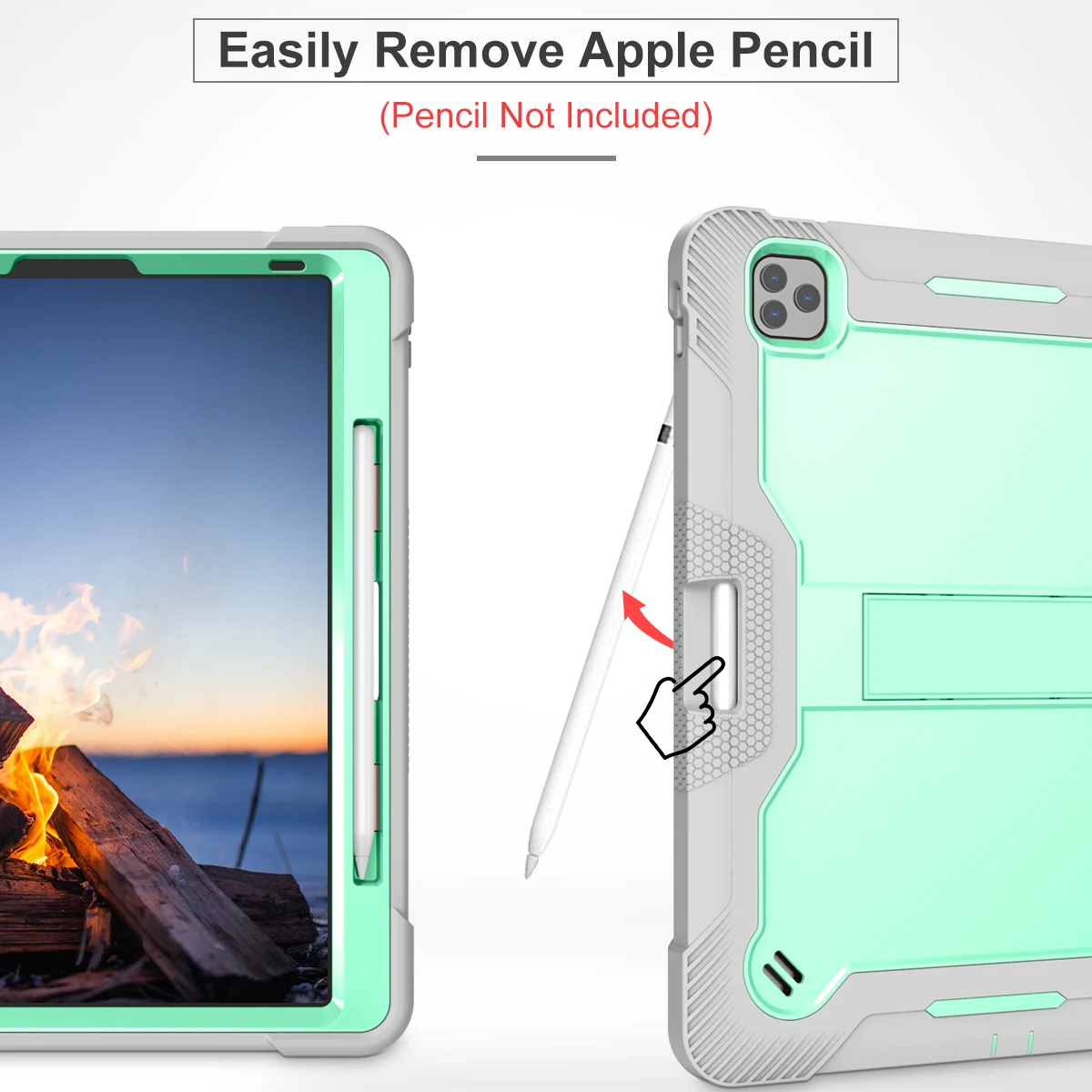 For iPad Pro 12.9 6th 5/4/3nd Rugged Heavy Duty Shockproof Kickstand Protective Cover for iPad Pro 12.9  2022 2021 2020 2018