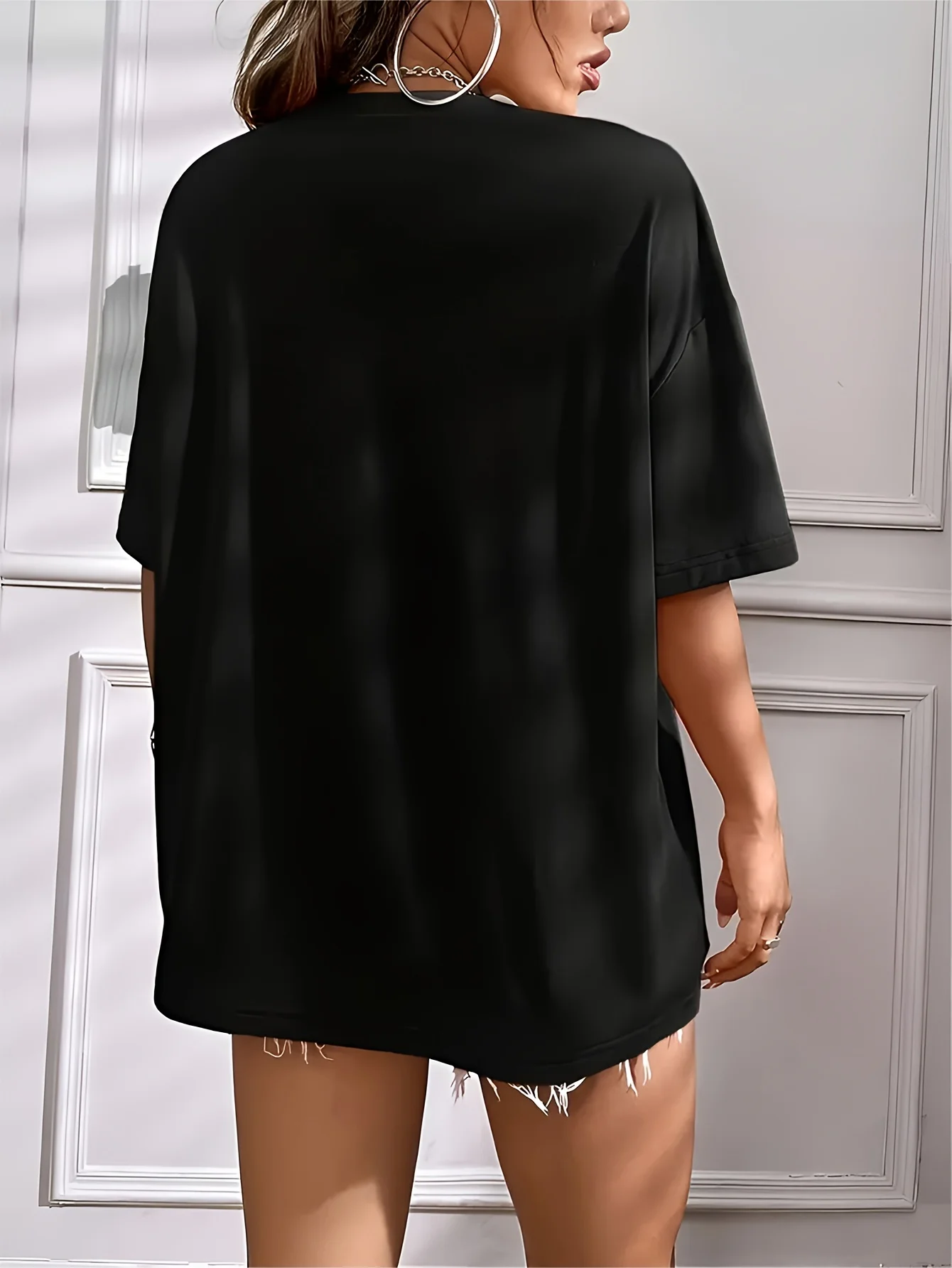 Dames Vampire Lips Grafisch T-shirt Gedurfd Rood Wit Geometrische Print Casual T-shirt Ronde hals Korte mouw Top Esthetische kleding