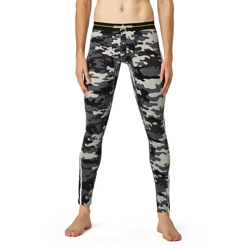 Autumn New Camo Men Long Johns Cotton Warm Thermal Pants Soft Camouflage Base Layer Trousers