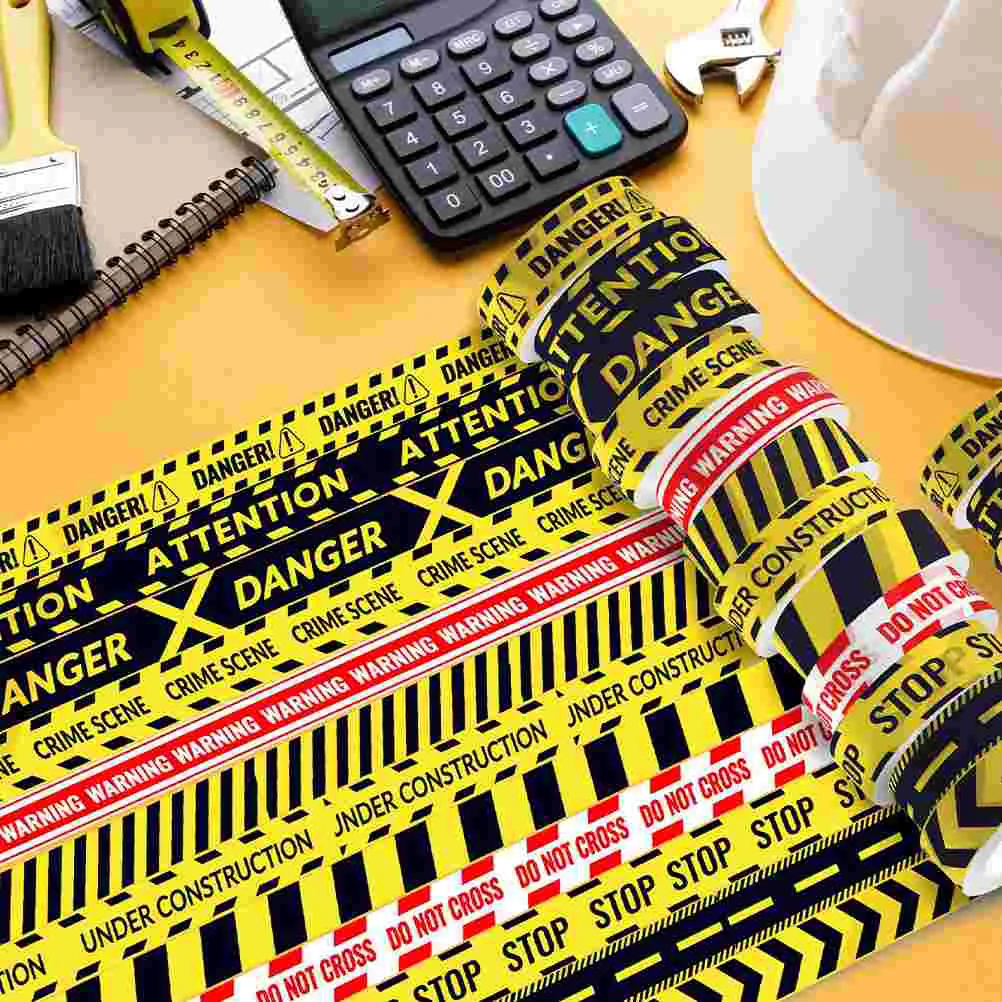 12 Rolls Construction Slogan Tape Scrapbooking Journal Clear Duct Decorative Washi Decorate for DIY Stickers