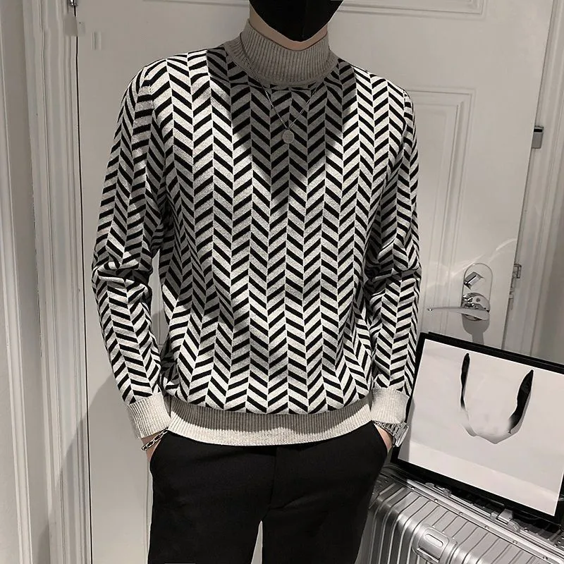 

Long-sleeved Korean style casual fashion knitted sweater men's half turtleneck men's clothes 2014 spring new style