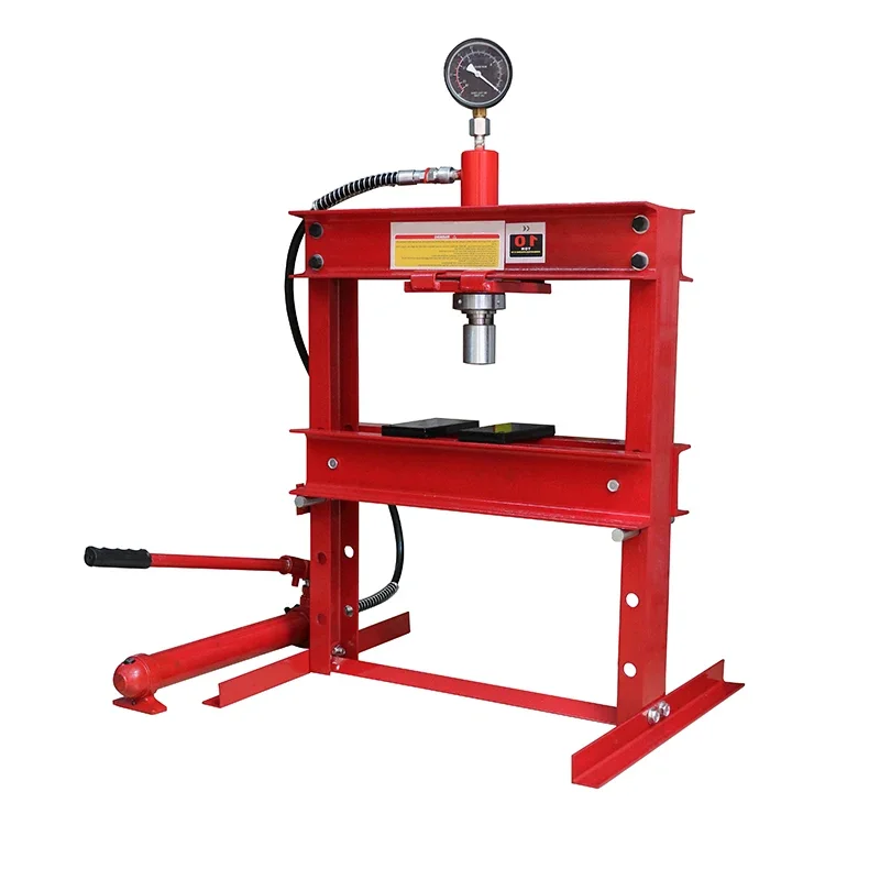 مكبس هيدروليكي عالي التحمل بإطار H 10 أون مع طاولة عمل مقاس 16 × 14 بوصة وشواط 20 بوصة، مكبس متجر ثني معدني مناسب للمحامل