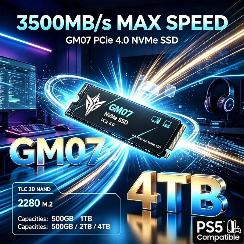 2026 New GM07 M2 SSD NVME M.2 SSD Drive 1TB 512GB 256GB Solid State Drive Internal Hard Disk SSD For Laptop Desktop