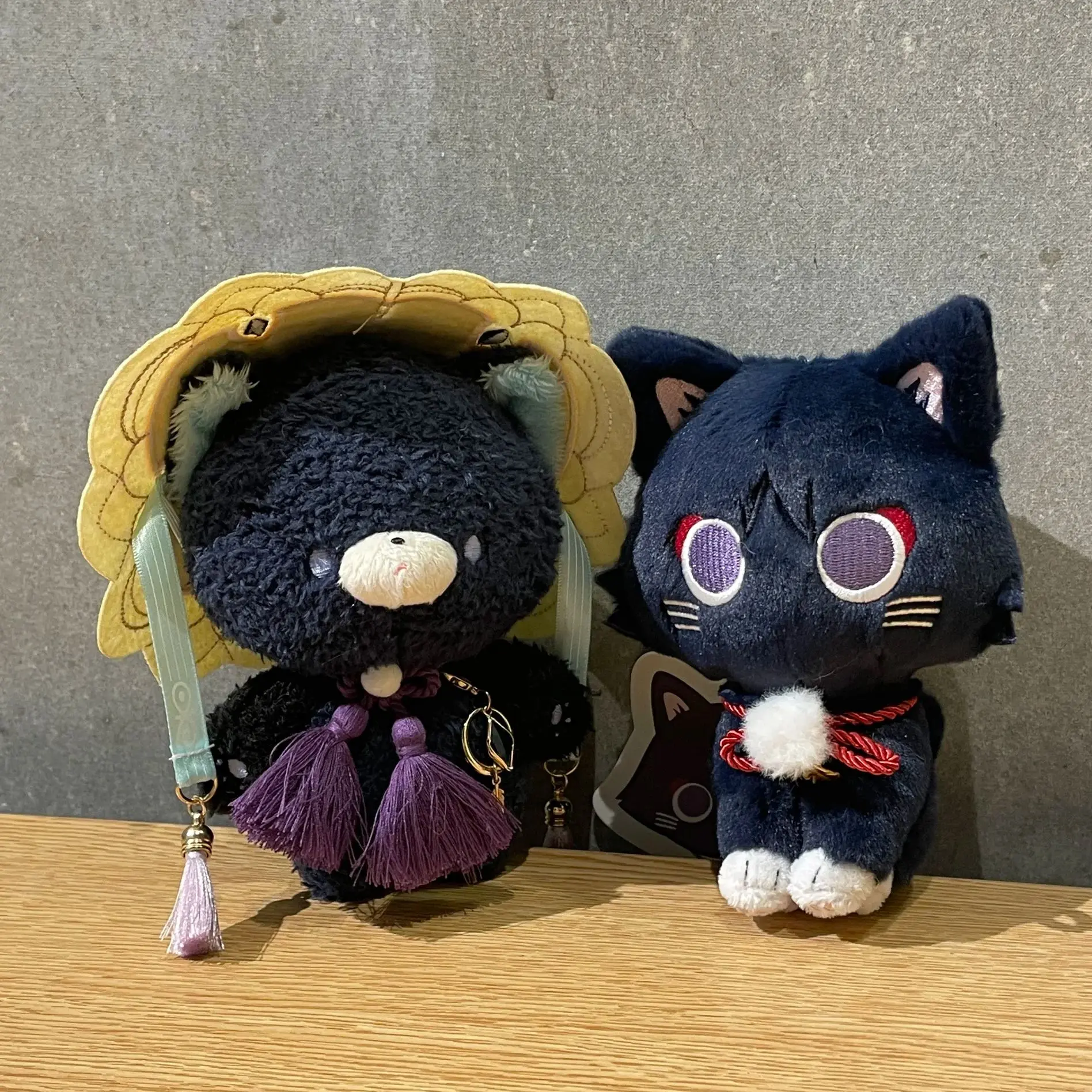 Game Genshin Impact Kaeya Diluc Kamisato Ayato Balladeer Animal Ear 15cm Short Plush Keychain Doll Pendant Stuffed Toy Plushie