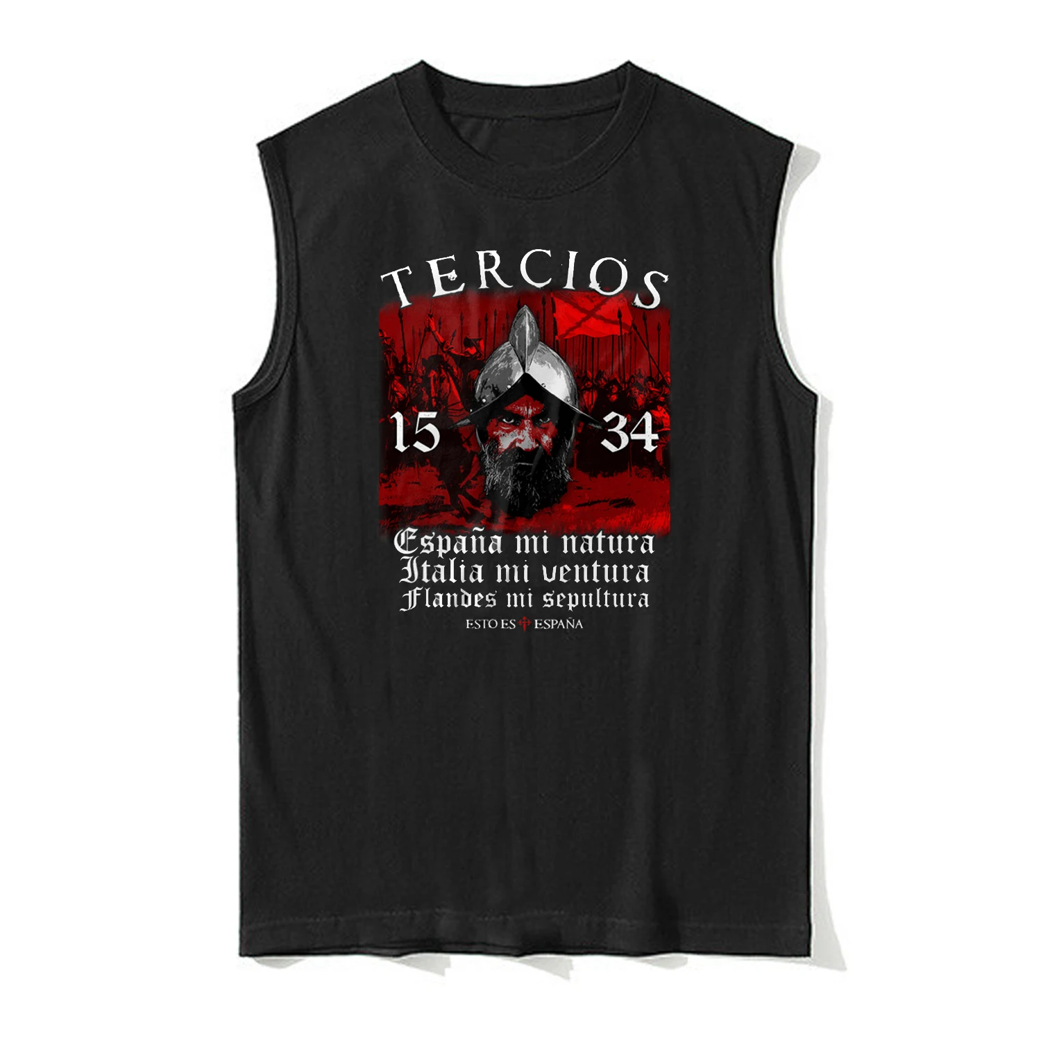 Spain Tercios 1534 Spanish Army Tercios Españoles Vests 100% Cotton O-Neck Tanktops Summer Casual Mens Sleeveless T-shirt