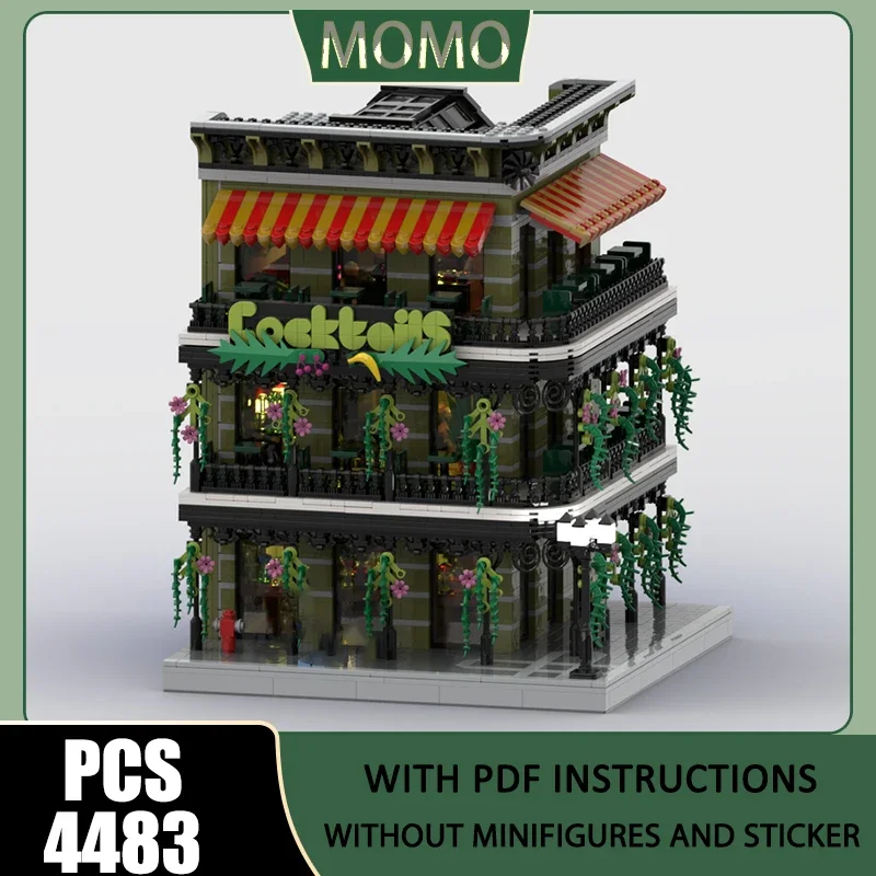 Modular City Building Model Moc Building Blocks New Orleans Cocktail Bar Technology Brick DIY Assembly Construction Holiday Toys