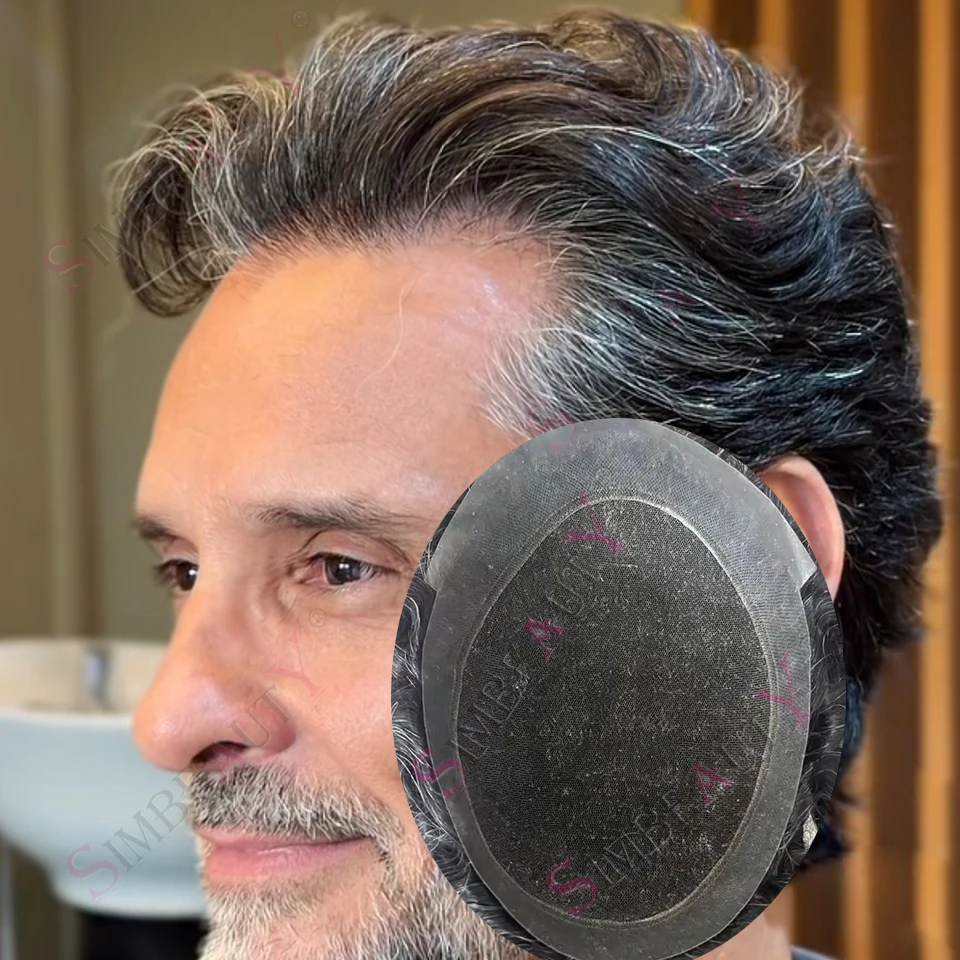 

Мужской парик (тупе) 1B30, Австралия # Система замещения волос для мужчин: 7 оттенков (серый, черный, коричневый), натуральные волосы, дышащая основа из швейцарского кружева и полиуретана