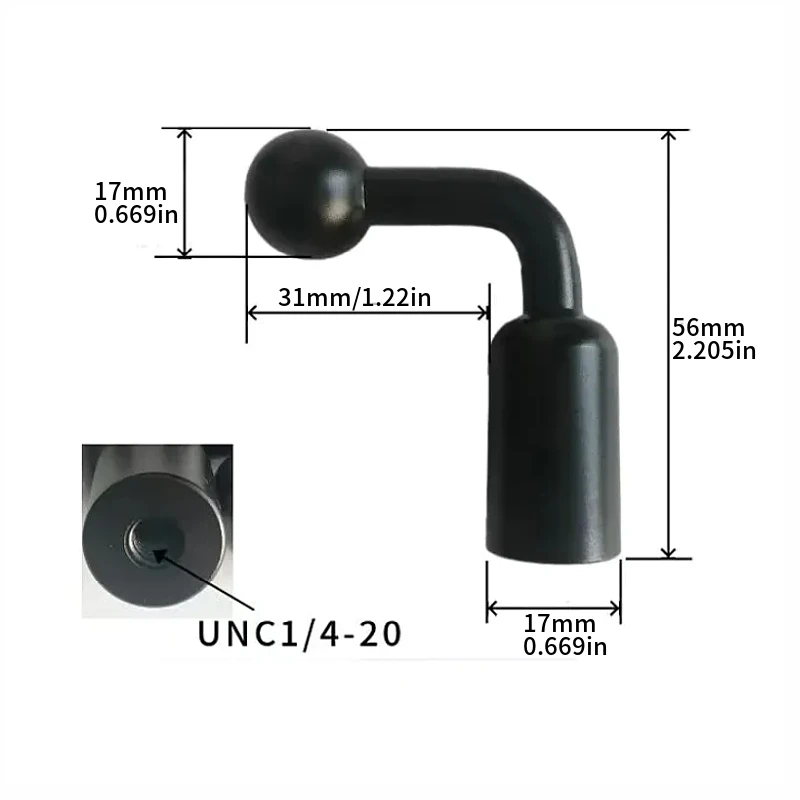 1 stücke 17mm Kugelkopf Adapter für Telefon Tablet GPS Navigator Halterung Halter 1/4 Gewinde auf 17mm Kugelkopf stativ Mount Stecker – Detail 4
