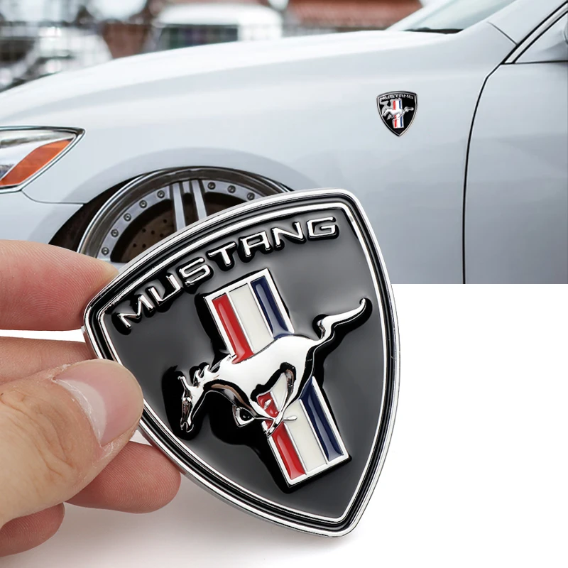 1pc 3D Mustang Logo schild Metall Aufkleber Abzeichen Emblem Aufkleber Auto Aufkleber Für ford fiesta Transit Focus MK4 Fiesta ST linie Escape