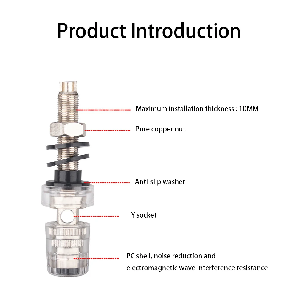 HIFI Amplifier Pure Copper Gold/rhodium-Plated Banana Socket DIY Speaker Terminal Connector Binding Post Junction Box