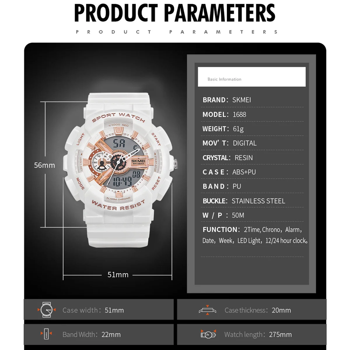 SKMEI الإبداعية الالكترونيات الرقمية الساعات للرجال النساء الأعمال ساعة كوارتز مقاوم للماء ساعة تنبيه ساعة اليد Horloges Mannen #6